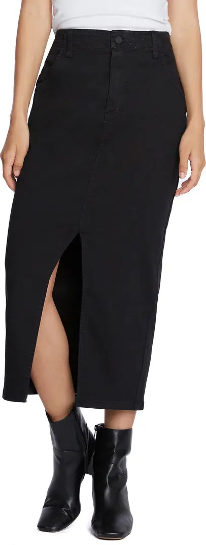 Wash Lab Denim Daily Slit Denim Midi Skirt | Nordstrom | Nordstrom