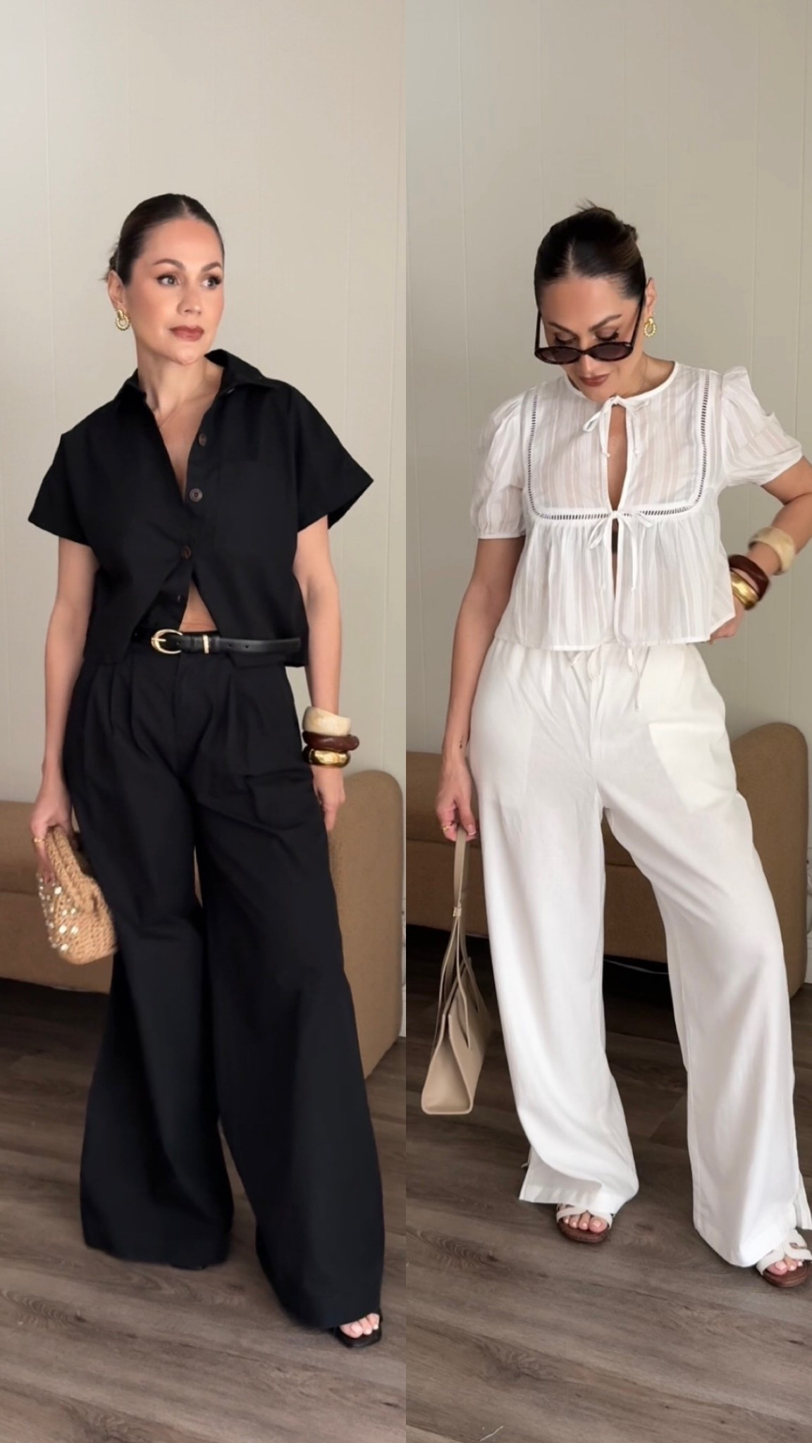 #AD Spring is here, and @target @targetstyle delivered with the cutest new arrivals! Effortless, stylish, and budget-friendly—just how we like it. Which look is your fave? #TargetPartner #TargetStyle 
#targetambassadorapparel Wearing an XS in black set 
Small in white linen pants and CS in peplum top 

#LTKStyleTip #LTKSpringSale #LTKFindsUnder50