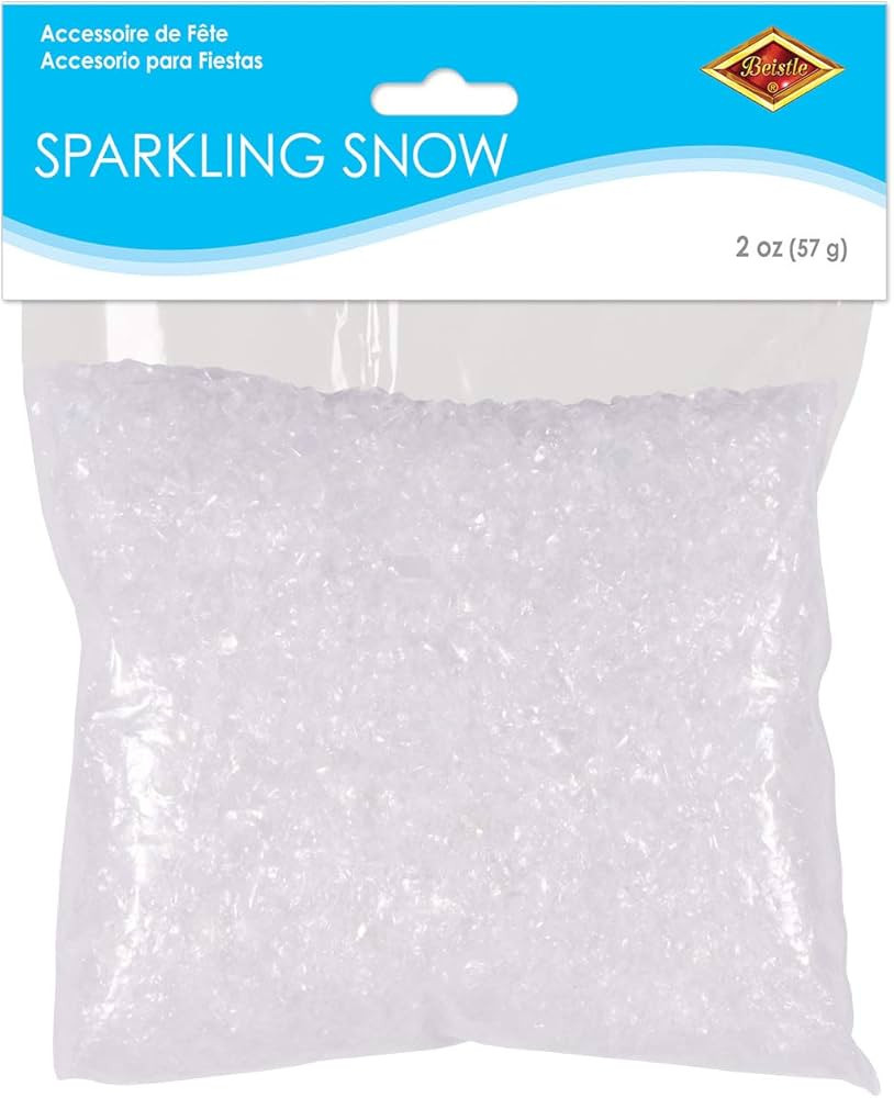 Beistle Sparkling Snow, Sparkling Snow Confetti, Christmas Decorations & Holiday Plastic Snowflakes, Wintertime Snowy Iridescent Decor, 2 oz. Pkg. | Amazon (US)