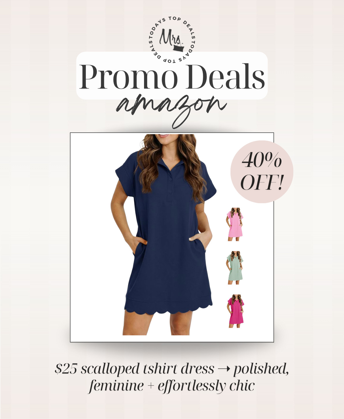 $25 scalloped tshirt dress ➝ polished, feminine + effortlessly chic 

 #LTKootd #LTKSeasonal #LTKSaleAlert
