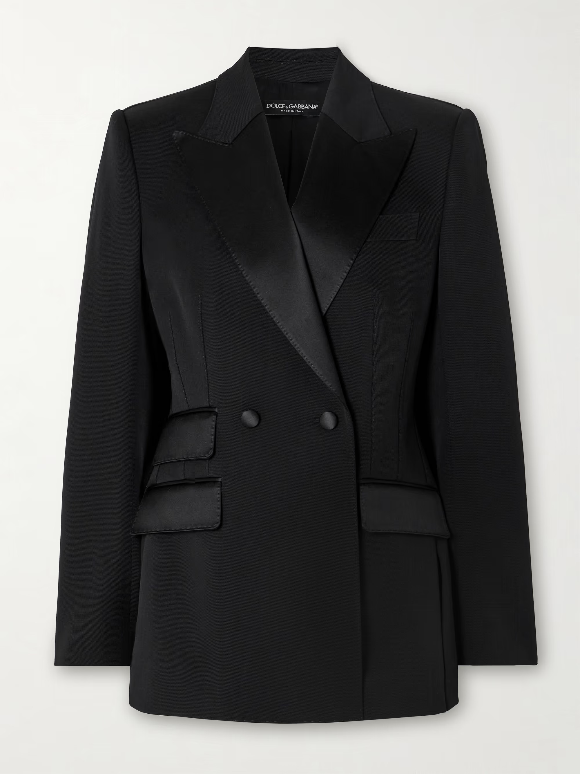 DOLCE&GABBANA Silk satin-trimmed wool-blend twill blazer | NET-A-PORTER | NET-A-PORTER (US)