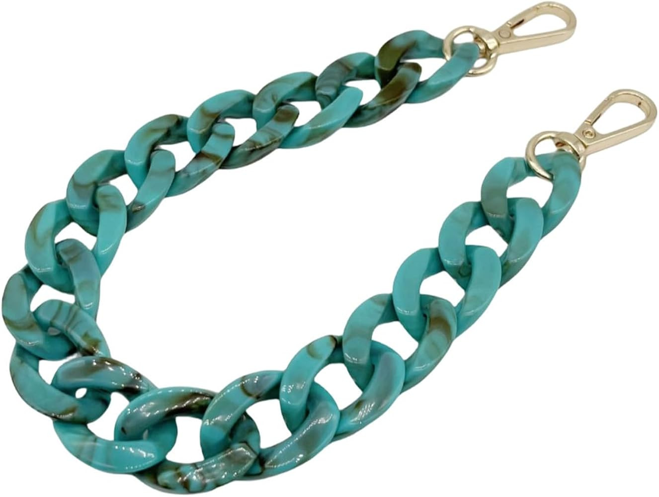 White Coffee Acrylic Resin Chain Purse Strap,23.6in DIY Acrylic Bag Chunky Purse Transparent Chai... | Amazon (US)