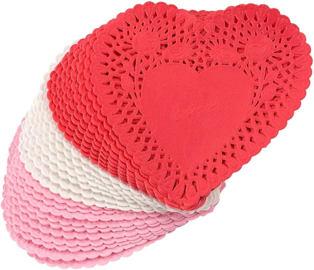 120 Pcs Mini Valentine's Heart Doilies for Home Party Supplies 4 inch | Amazon (US)
