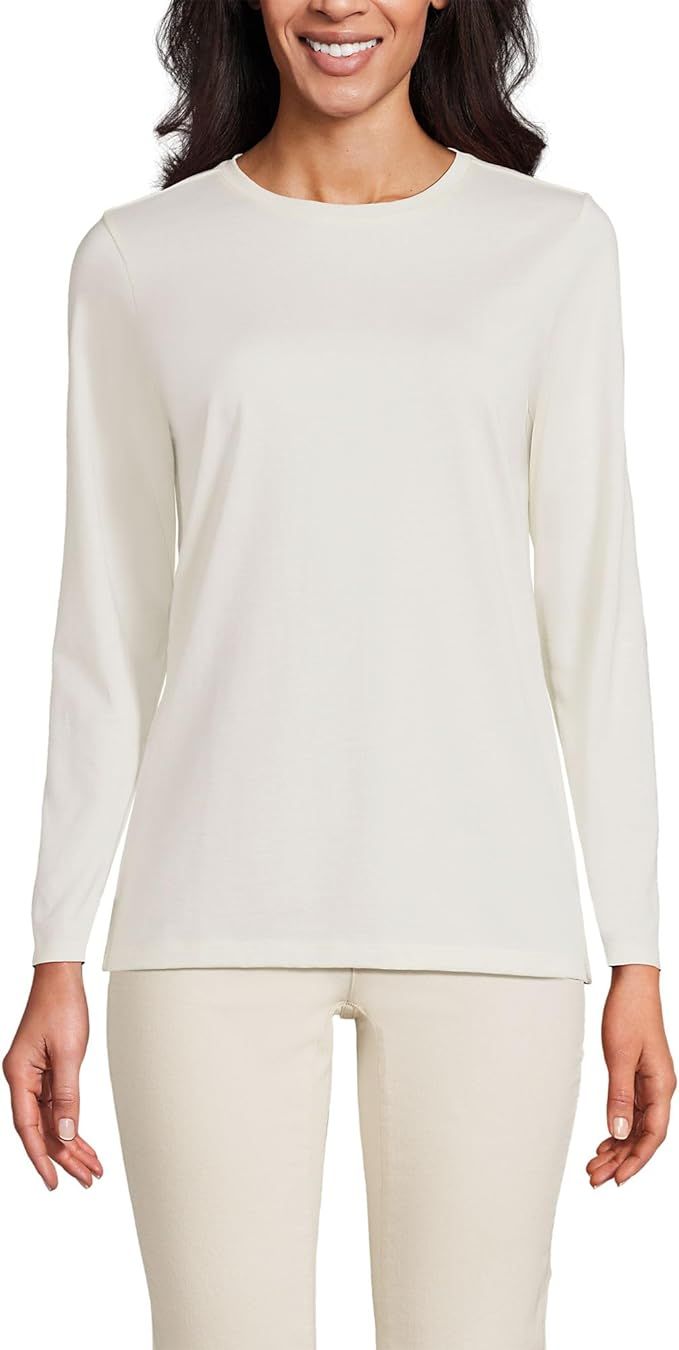 Lands' End Women's Relaxed Supima Cotton T-Shirt | Amazon (US)