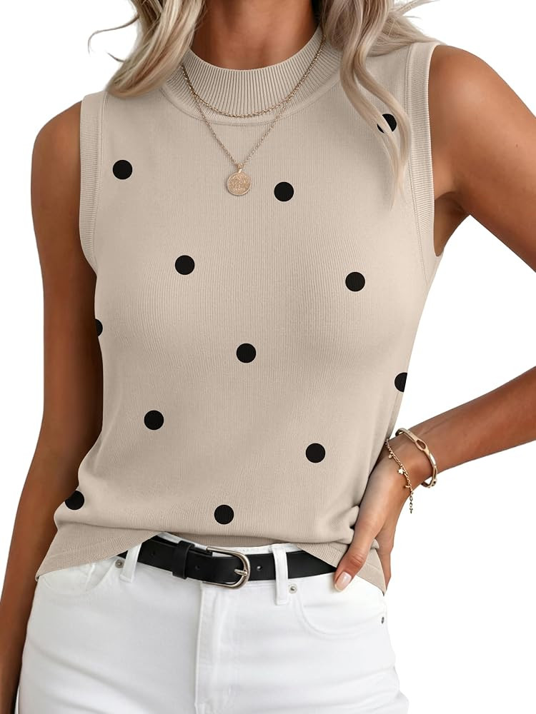 Zeagoo Womens Sleeveless Tops Turtleneck Sweater Business Casual Outfits | Amazon (US)