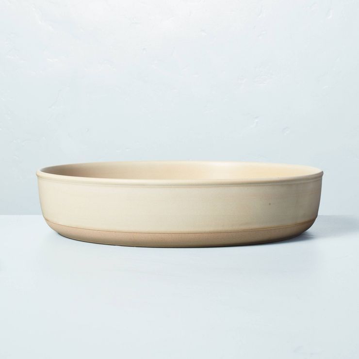 127oz Modern Rim Stoneware Serving Bowl Taupe/Clay - Hearth & Hand™ with Magnolia | Target