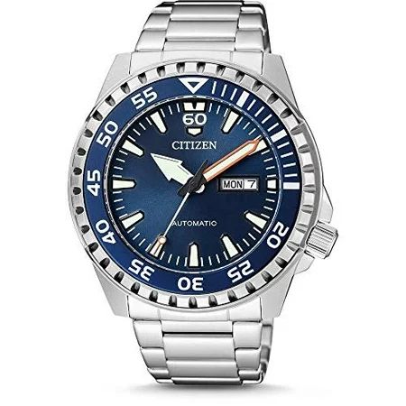 Citizen NH8389-88L Men's Stainless Steel Blue Dial 100M WR Day Date Automatic Watch | Walmart (US)