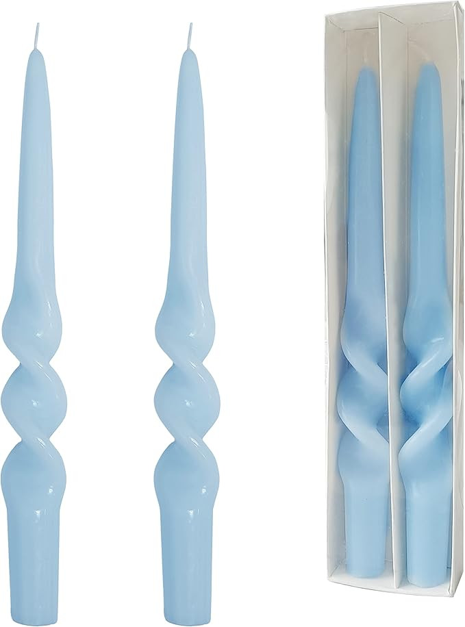 Handmade Spiral Taper Candle 10inches Blue Candle Sticks Twisted Candles Set of 2 - Unscented Can... | Amazon (US)