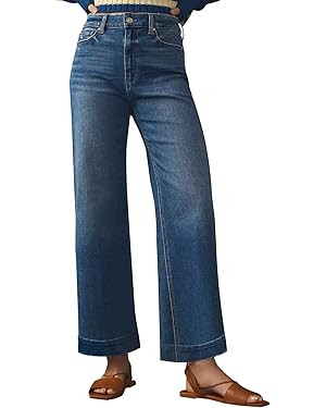 KUNMI Women's Wide Leg Jeans High Waisted Straight Leg Stretchy Denim Pants with Pockets | Amazon (US)
