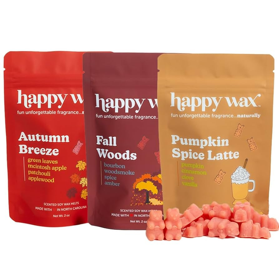 Happy Wax Fall Mix Premium Scented Natural, Non Toxic Soy Wax Melts – 6 Total Oz. of Scented Wa... | Amazon (US)