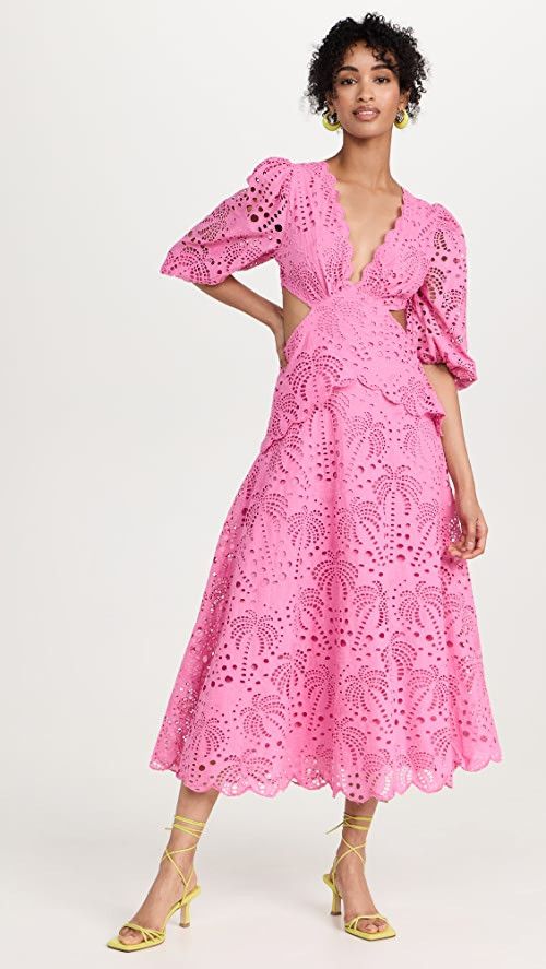 Pink Richilieur Midi Dress | Shopbop