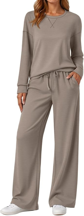 AUTOMET Womens Sweatsuits 2 Piece Sets Travel Outfits 2025 Fall Matching Lounge Set Oversized Swe... | Amazon (US)