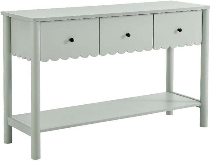 Modway Emmeline 3-Drawer Scalloped Console Table in Sage | Amazon (US)