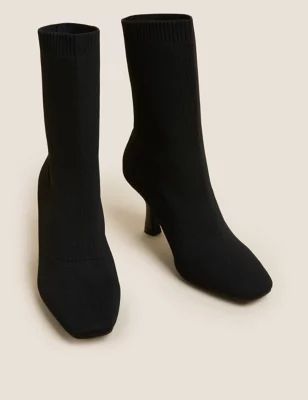 Stiletto Heel Square Toe Sock Boots | Marks & Spencer (UK)