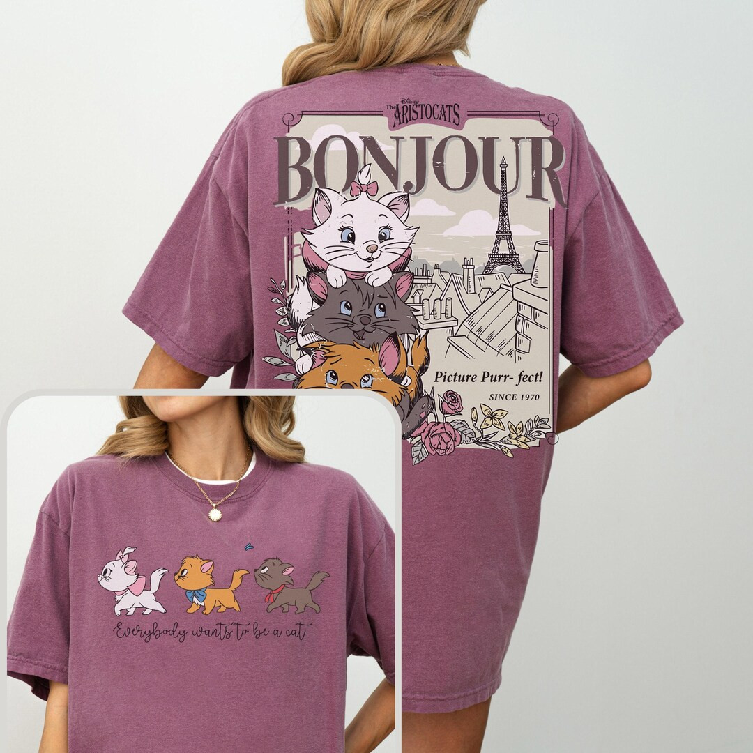 Comfort Color® Disney the Aristocats Bonjour Since 1970 Shirt, Everybody Wants to Be a Cat Tee, ... | Etsy (US)