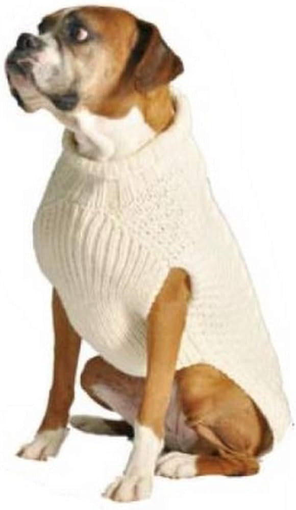 Chilly Dog Natural Cable Knit Dog Sweater (X-Large), beige | Amazon (US)