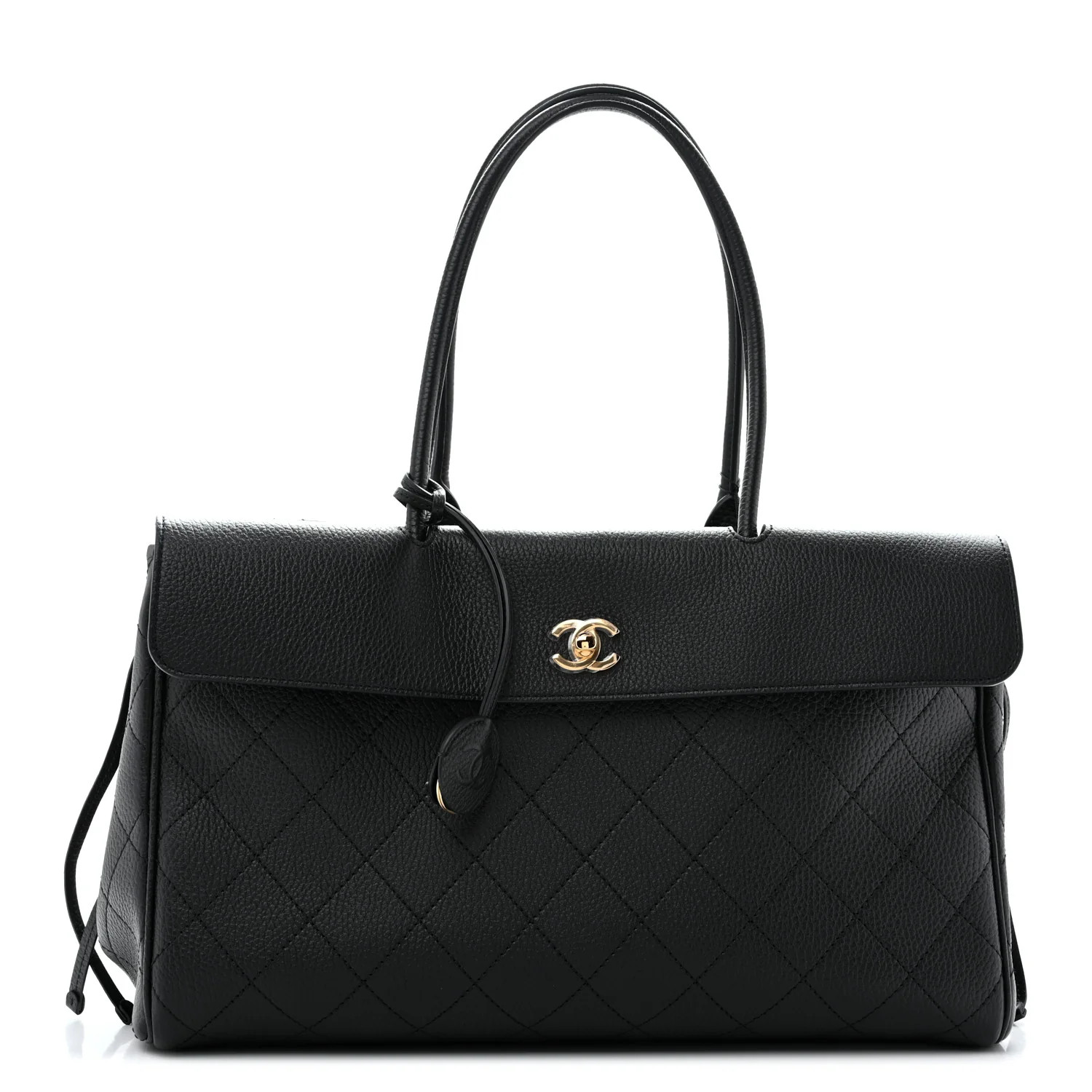 Chanel Grained Calfskin Stitched Urban Essentials Shopping Bag Black 1949224 | FASHIONPHILE (US)