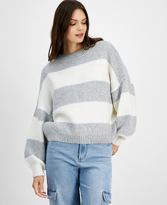 Hippie Rose Juniors' Super Soft Slouchy Balloon-Sleeve Sweater - Macy's | Macy's