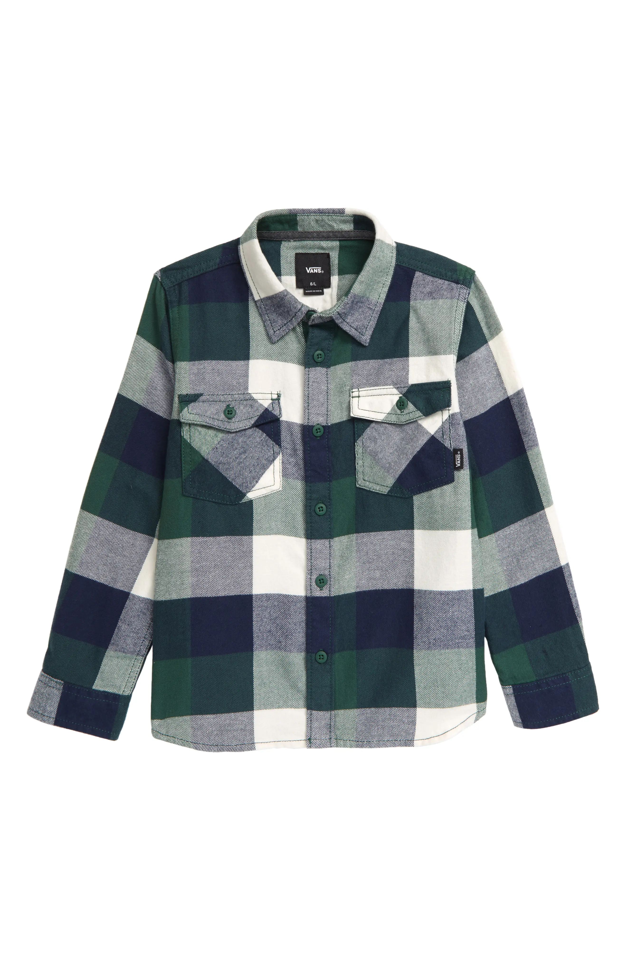 Kids' Box Check Flannel Button-Up Shirt | Nordstrom