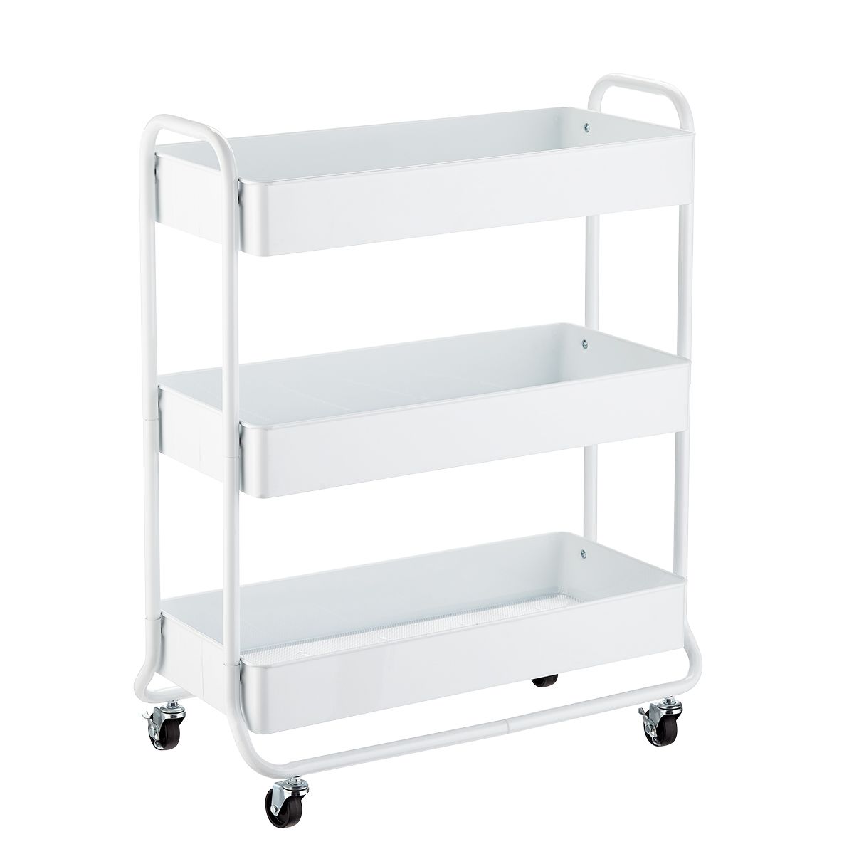Large 3-Tier Rolling Cart White | The Container Store