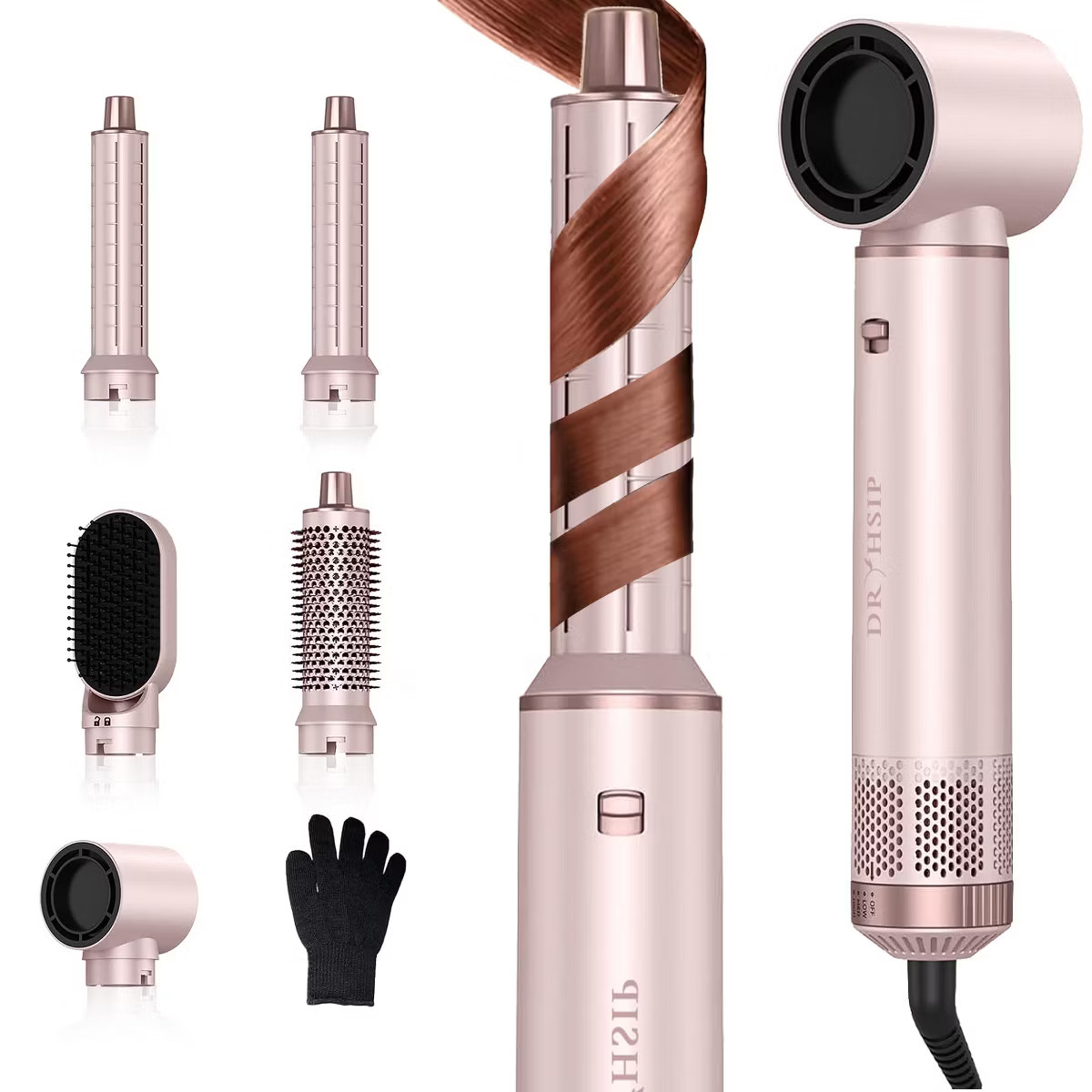 Dryhsip 5 in 1 Air Styler, Multi Ionic Hair Dryer Brush Set, 800W Auto Air Wrap Hair Styler Witho... | Target
