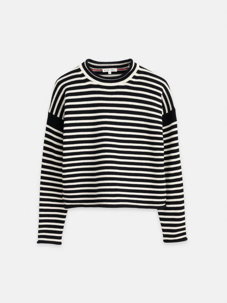 Mariner Striped Rollneck Sweater in Cotton | Alex Mill