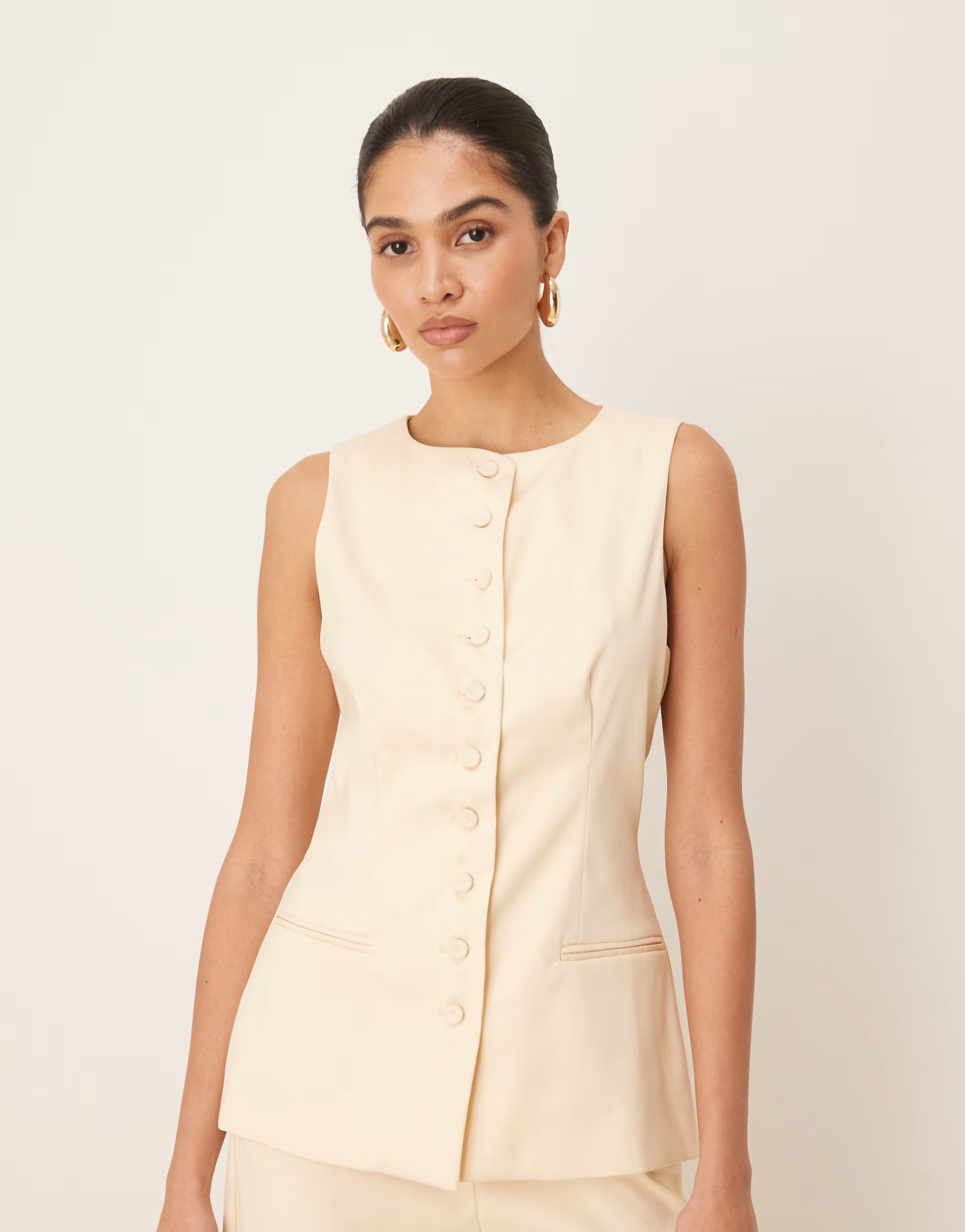 Six Stories longline waistcoat co-ord in lemon | ASOS (Global)