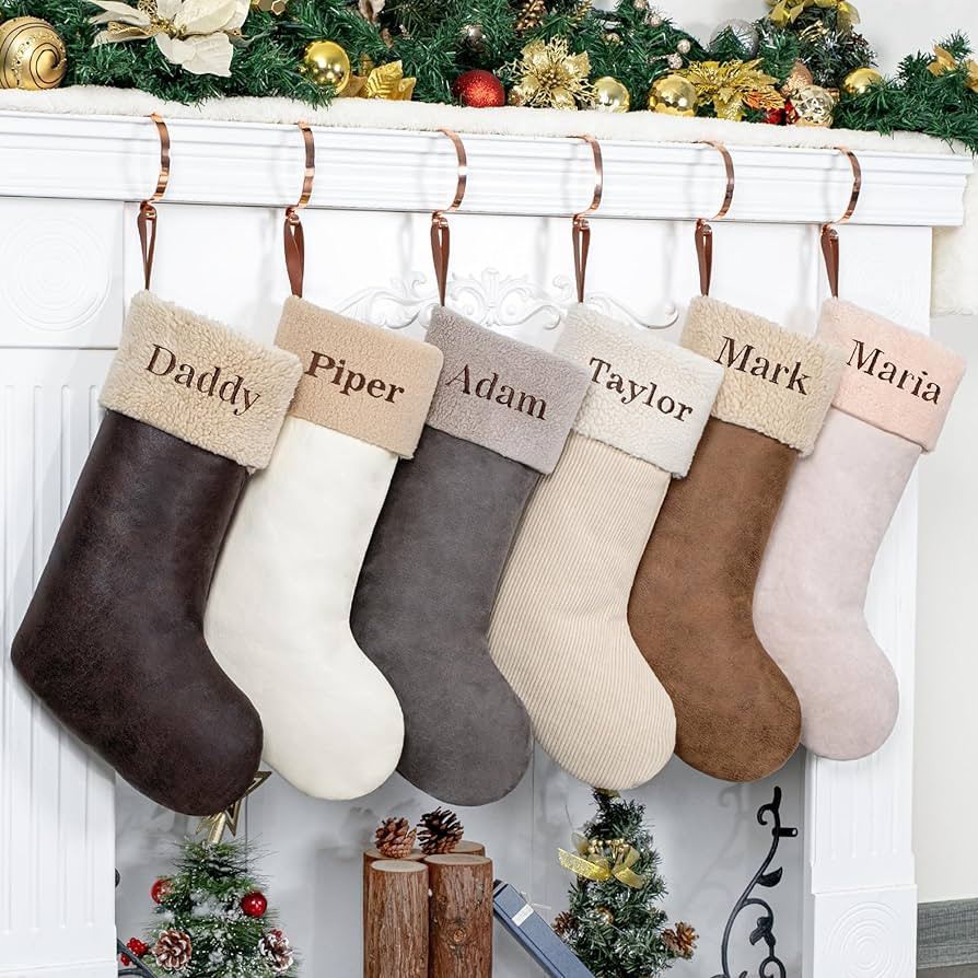 GEX Personalized Christmas Stockings Custom Name Embroidery with Names for Family 20 Inch Large P... | Amazon (US)