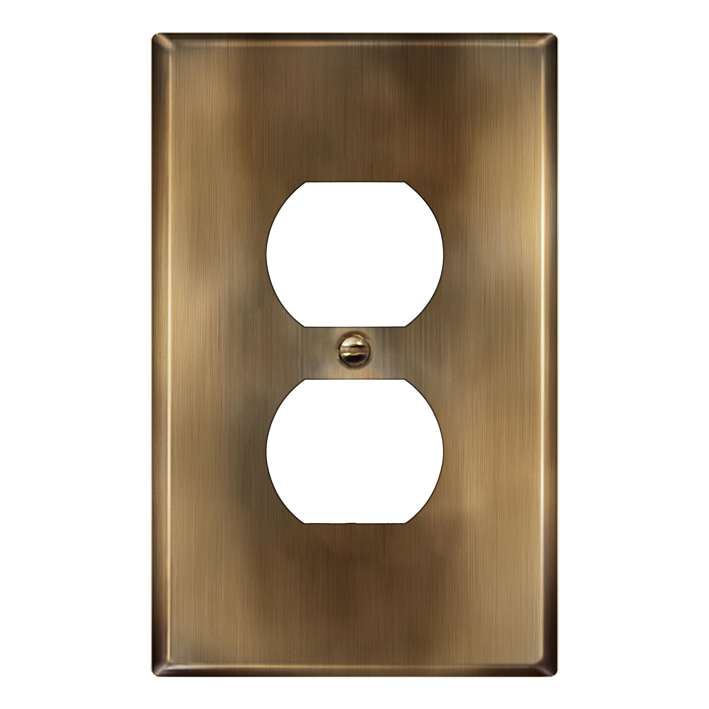 LIDER Duplex Receptacle Metal Wall Plate, Stainless Steel Outlet Cover, Corrosion Resistant, Mid-... | Amazon (US)