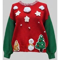 Festive Christmas Sweater - Handmade Holiday Knitwear, Cozy Winter Jumper, Gift For | Etsy (US)