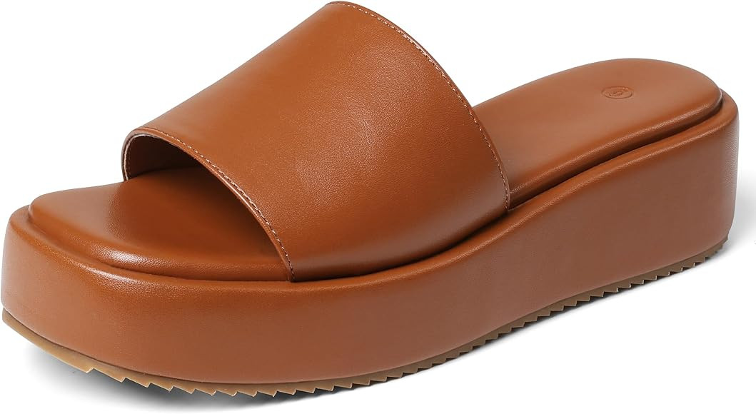 Chunky Platform Sandals Women Comfy Padded Wedge Sandals Square Open Toe Soft Mules Platform Slid... | Amazon (US)