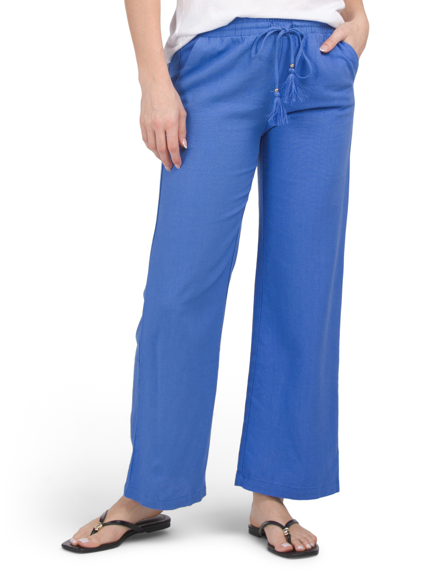 Linen Blend Wide Leg Drawstring Pants | The Linen Shop | Marshalls | Marshalls