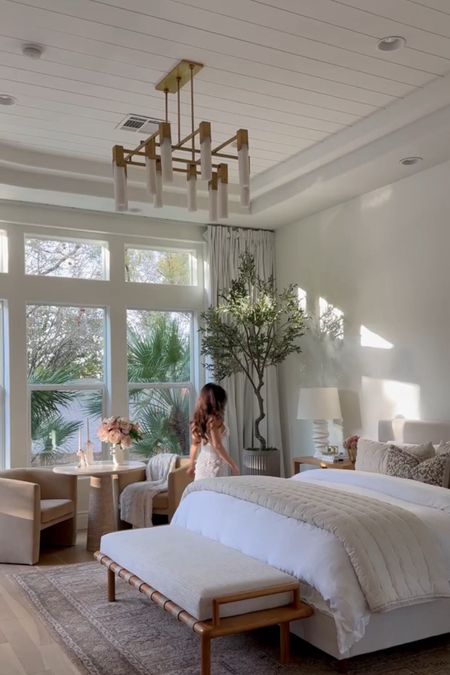 Neutral bedroom. Bed, dress, tree, rug, bed, nightstand, table, chairs

#LTKHome #LTKStyleTip #LTKFamily
