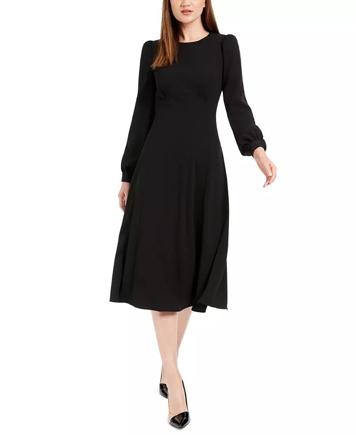 Calvin Klein Crewneck Scuba-Crepe A-Line Dress & Reviews - Dresses - Women - Macy's | Macys (US)