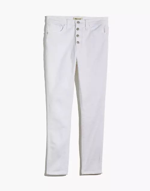 10" High-Rise Skinny Crop Jeans in Pure White: Button-Front Edition | Madewell