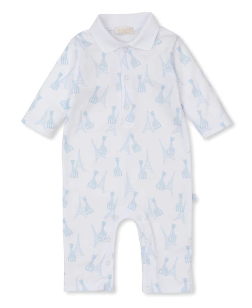 Sophie La Girafe On Tour Blue Playsuit | Kissy Kissy