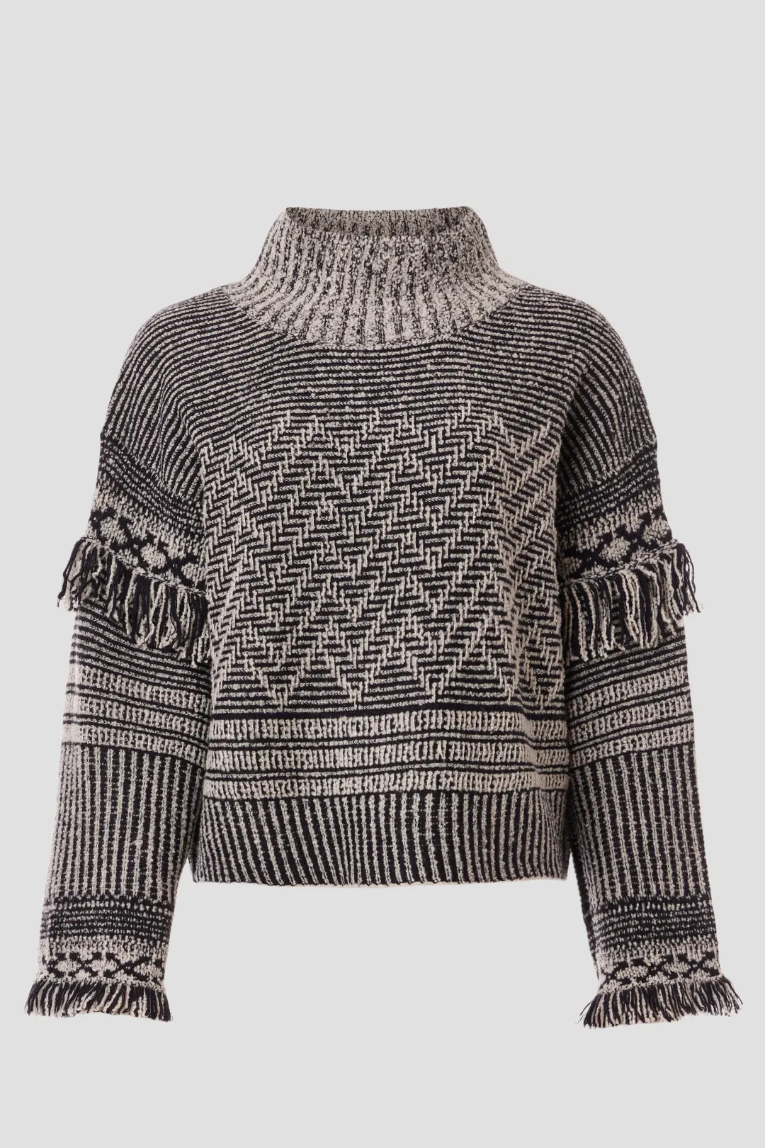 Club Monaco Fringe Turtleneck Sweater | Rent the Runway