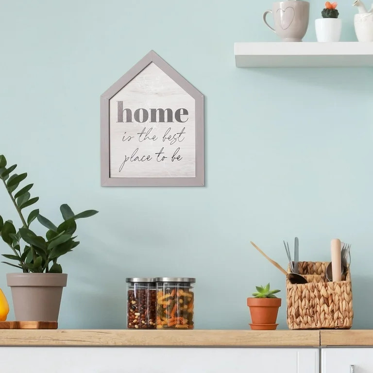 Crystal Art Gallery Home Typographic House-Shaped Framed Wall Plaque Art - 8" x 6" | Walmart (US)