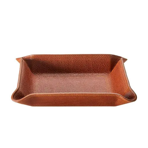Graphic Image Leather Valet Tray in Cognac at Nordstrom | Nordstrom