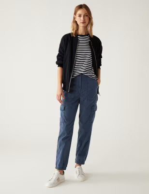 Tencel™ Rich Cargo Tea Dyed Trousers | Marks & Spencer (UK)