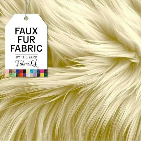 FabricLA Shaggy Faux Fur Fabric by The Yard - 18" x 60" Inches (45 cm x 150 cm) - 2.5 Inch Pile Length - Craft Furry Fabric for Sewing Apparel, Rugs, Pillows - Faux Fluffy Fabric - Banana, Half Yard | Walmart (US)