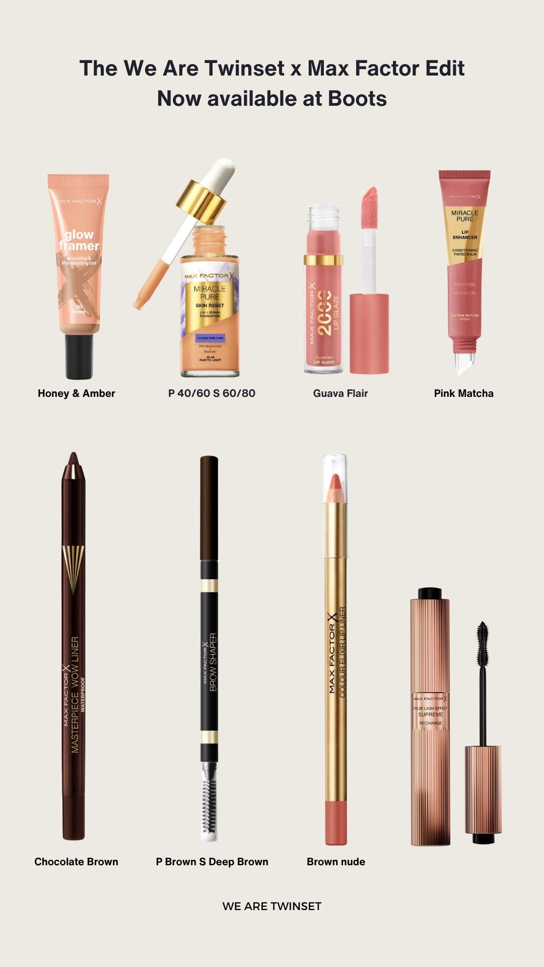 Shop the We Are Twinset x Max Factor edit, now available at Boots 🫶🏻

#LTKuk #LTKbeauty #LTKautumn