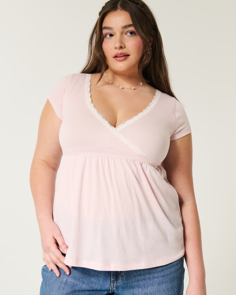 Women's Easy Wrap-Front Babydoll Top | Women's Tops | HollisterCo.com | Hollister (US)