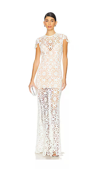 Bronx and Banco Marley Cap Sleeve Crochet Maxi Dress in White. Size L, M, XL, XS. | Revolve Clothing (Global)