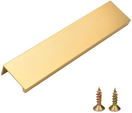 150mm/5.91" Length Brushed Brass Aluminum Home Kitchen Cabinets Drawers Collection 128mm/5" Hole Cen | Amazon (US)