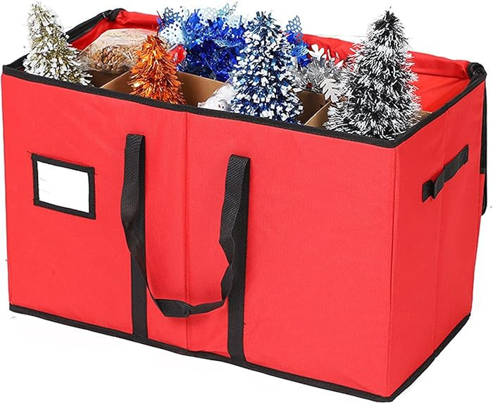 Ornament Storage Box Christmas Decoration Holder Organizer Balls Christmas Balls Bin Lid Dual Zip... | Amazon (CA)