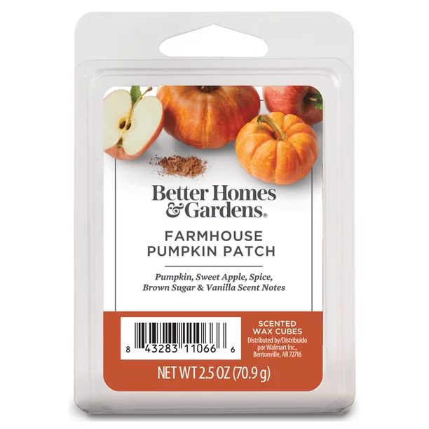 Farmhouse Pumpkin Patch Scented Wax Melts, Better Homes & Gardens, 2.5 oz (1-Pack) | Walmart (US)