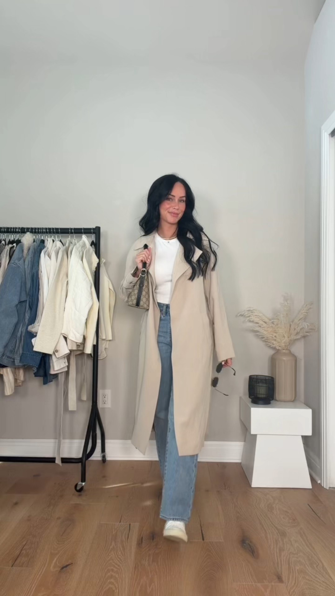 Casual but make it polished ✨ I will have my outfit on my LTK in the “outfit inspo” section. 

My sizing 5’7, 145lbs, 32dd
I’m wearing size smalls, size 27 jeans 

#LTKU #LTKootd #LTKgrwm