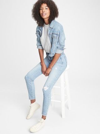 High Rise Distressed True Skinny Jeans | Gap (US)
