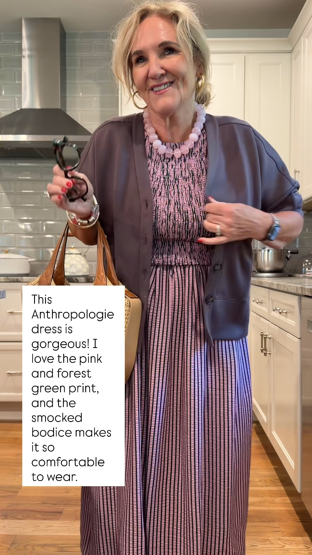 This Anthropologie dress is such a fun statement piece with its beautiful pink and forest green print. The smocked bodice is super flattering, and while it's designed with a drop waist, adding a belt underneath creates a more defined waistline and gives it a completely different look. Such an easy styling trick!

💡 LTK MADE EASY
❤️ Heart = Support my posts!
📌 Save = Get sale & restock alerts
📋 Lists = Keep favorites organized
📲 Share = Send lists and products to a friend. Hello, Christmas List! 💬
💬 Comment = Ask me anything about sizing or fit. :-)

#LTKootd #LTKSeasonal #LTKOver40